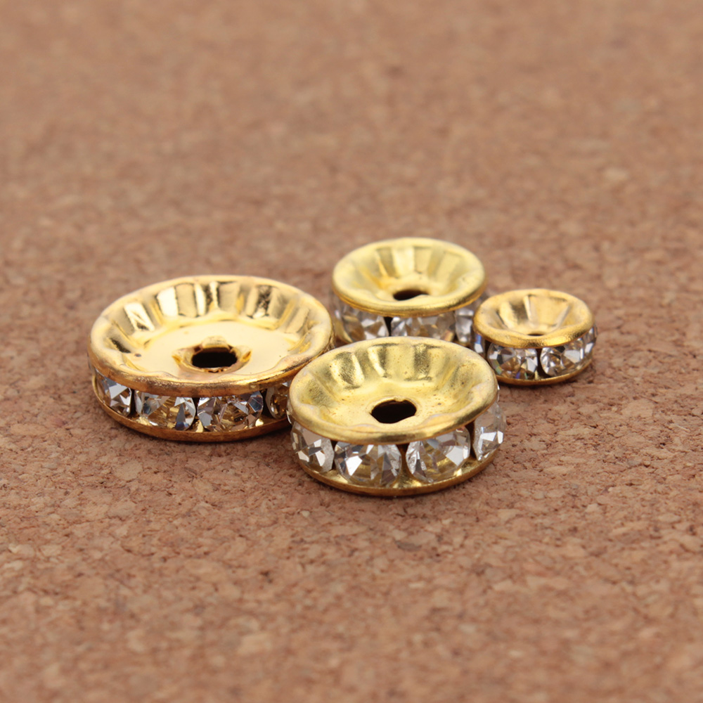 50pcs 4 6 8 10 12mm Rhinestone - Gold 6138 recension och pris